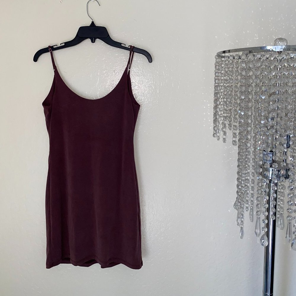Lulus Fine Day Washed Brown Spaghetti Dress Size Small
